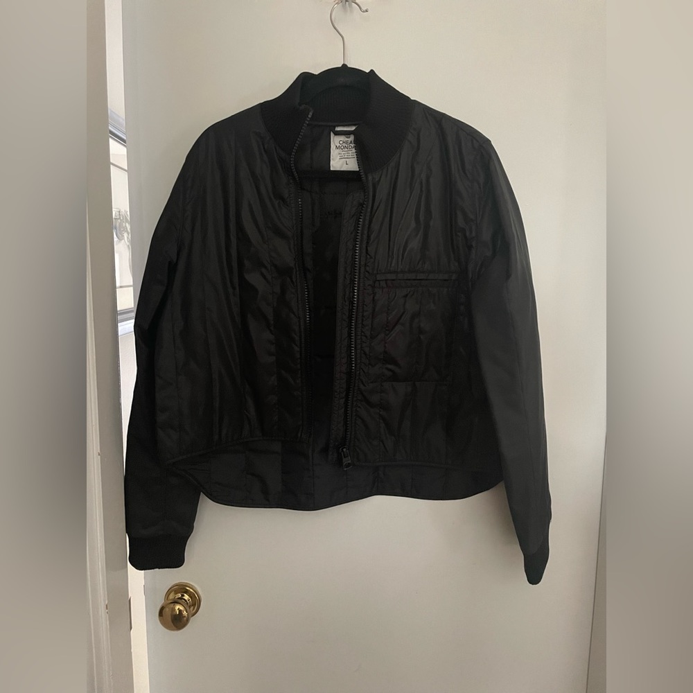 Cheap Monday black bomber style jacket size L